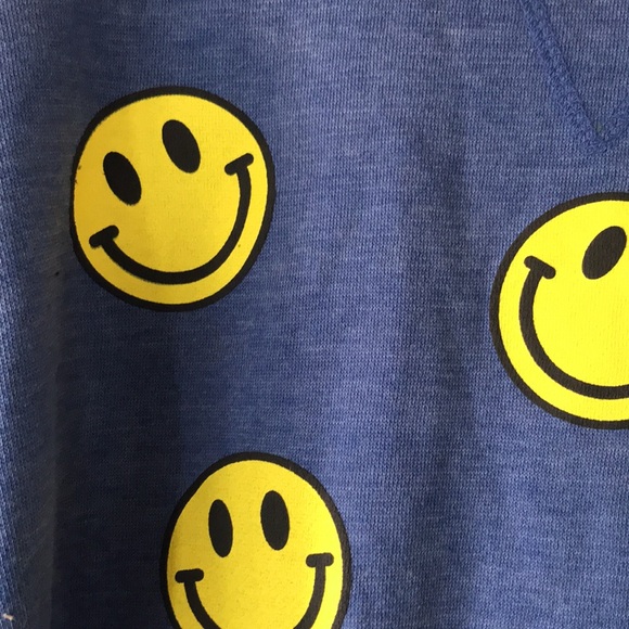 Smiley faces cotton poly relaxed crop sweatshirt - Picture 4 of 6